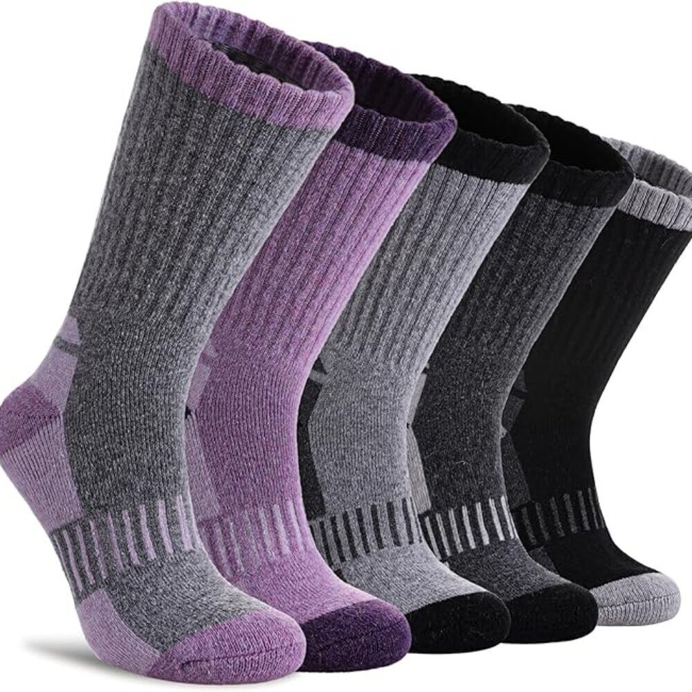 Womens 70% Merino Wool Hiking Socks Warm Winter Boot Crew Socks Cushion